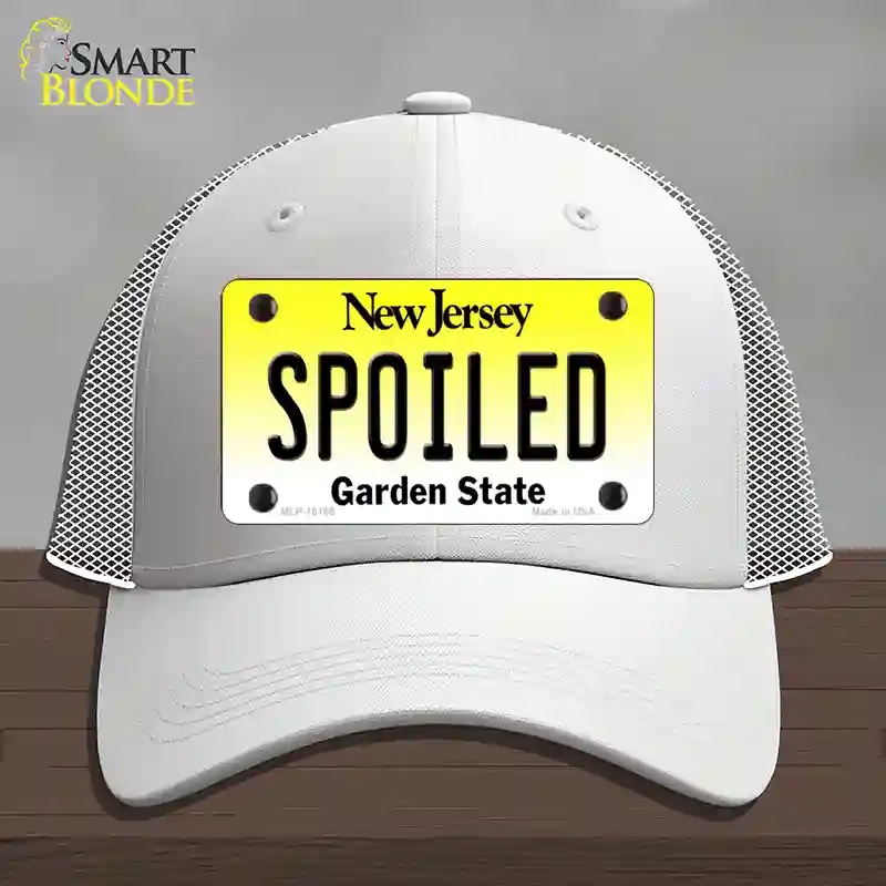 HAT19-MLP-10165 Spoiled   Jersey Novelty License Plate Hat, Mesh - White