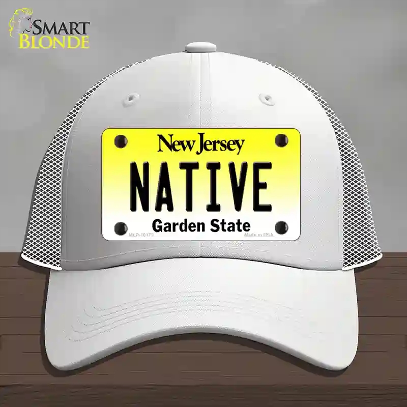 HAT19-MLP-10173 Native   Jersey Novelty License Plate Hat, Mesh - White