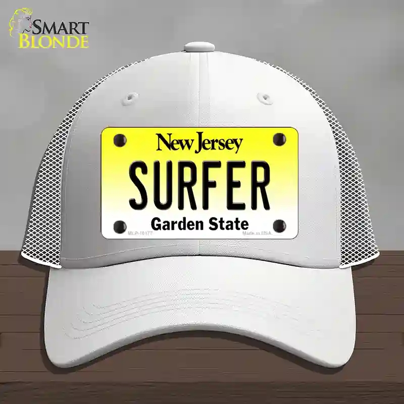 HAT19-MLP-10177 Surfer   Jersey Novelty License Plate Hat, Mesh - White