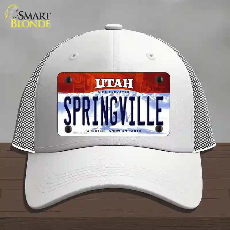 HAT19-MLP-10193 Springville Utah Novelty License Plate Hat, Mesh - White