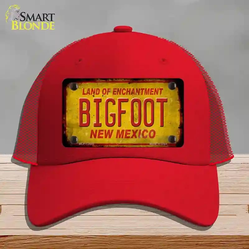 HAT17-MLP-12495 Bigfoot   Mexico Novelty License Plate Hat, Mesh - Red