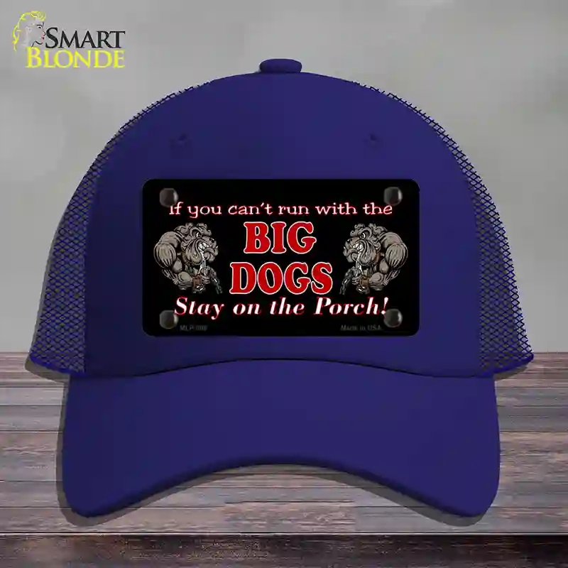 HAT18-MLP-006 Big Dogs Black Novelty License Plate Hat, Mesh - Royal Blue