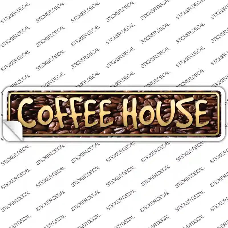 K-498s-XL Coffee House Novelty Narrow Sticker Decal, Extra Large