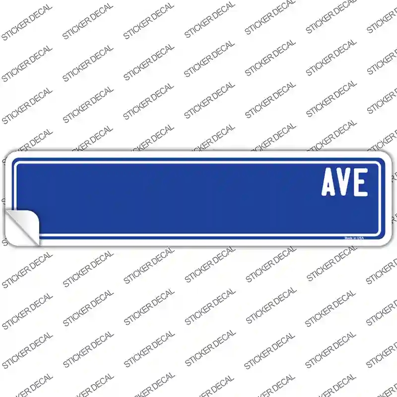 K-726s-L Blue Avenue Blank Novelty Narrow Sticker Decal, Large