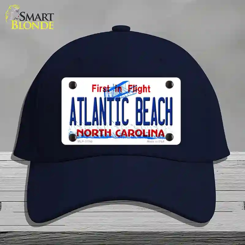 HAT20-MLP-11749 Atlantic Beach North Carolina State Novelty License Plate Hat, Cotton - Navy