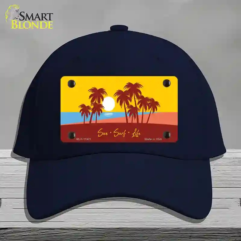 HAT20-MLP-11901 Sun Surf Life Novelty License Plate Hat, Cotton - Navy