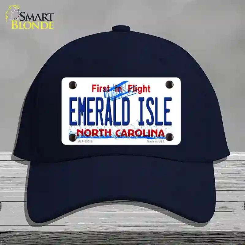 HAT20-MLP-12085 Emerald Island North Carolina State Novelty License Plate Hat, Cotton - Navy