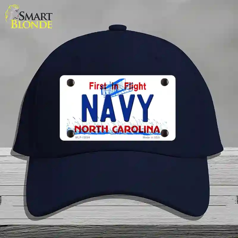 HAT20-MLP-12094 North Carolina State Novelty License Plate Hat, Cotton - Navy