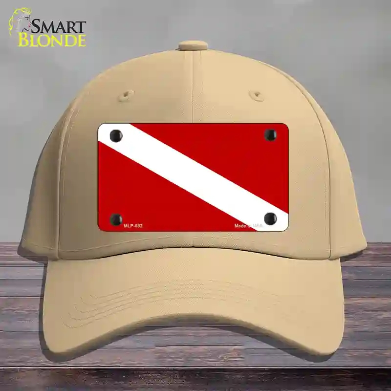 HAT22-MLP-082 Diving Flag Novelty License Plate Hat, Cotton - Khaki