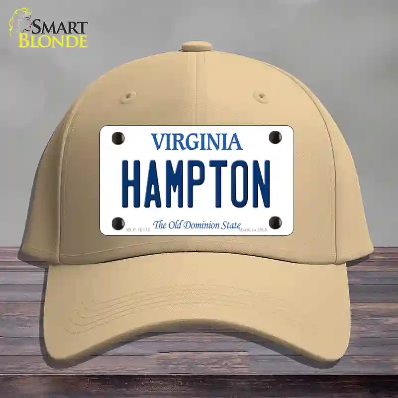 HAT22-MLP-10112 Hampton Virginia Novelty License Plate Hat, Cotton - Khaki