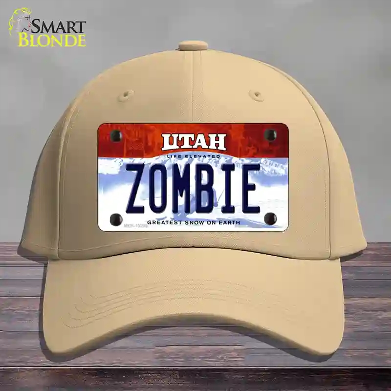 HAT22-MLP-10209 Zombie Utah Novelty License Plate Hat, Cotton - Khaki