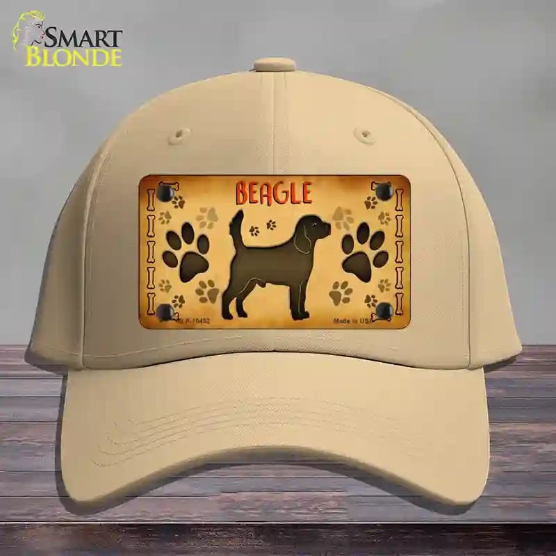 HAT22-MLP-10432 Beagle Novelty License Plate Hat, Cotton - Khaki