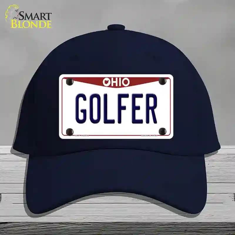 HAT20-MLP-10094 Golfer Ohio Novelty License Plate Hat, Cotton - Navy