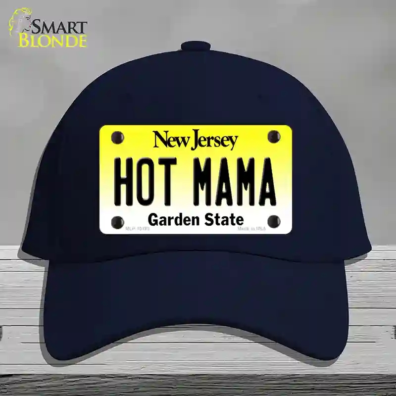 HAT20-MLP-10163 Hot Mama   Jersey Novelty License Plate Hat, Cotton - Navy