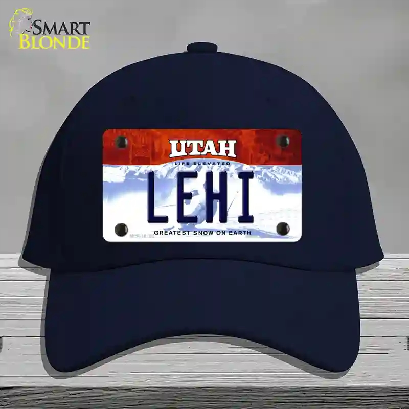 HAT20-MLP-10192 Lehi Utah Novelty License Plate Hat, Cotton - Navy
