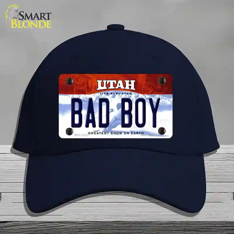 HAT20-MLP-10222 Bad Boy Utah Novelty License Plate Hat, Cotton - Navy