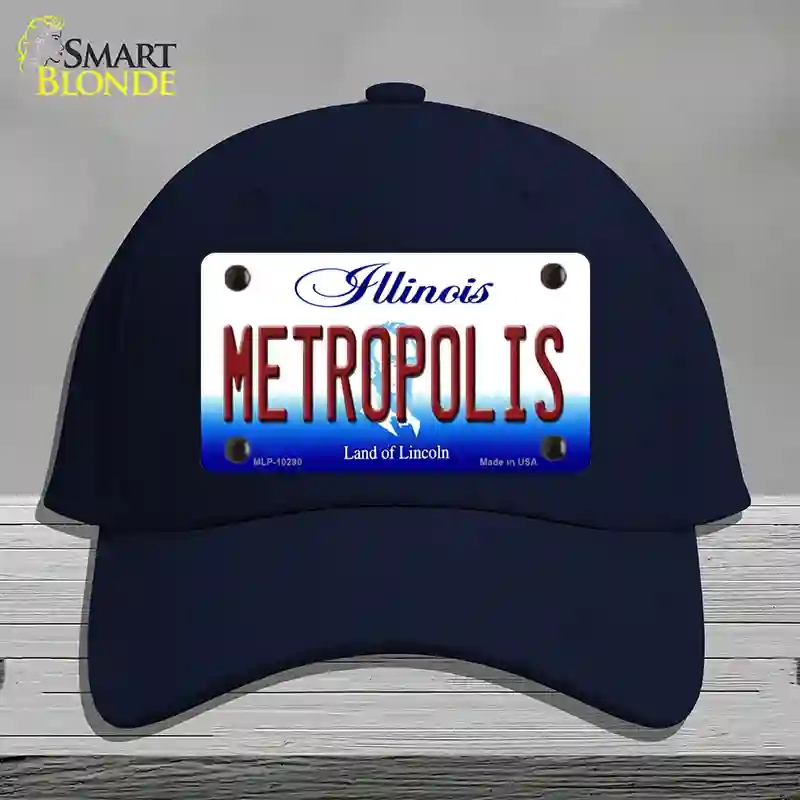 HAT20-MLP-10290 Metropolis Illinois Novelty License Plate Hat, Cotton - Navy
