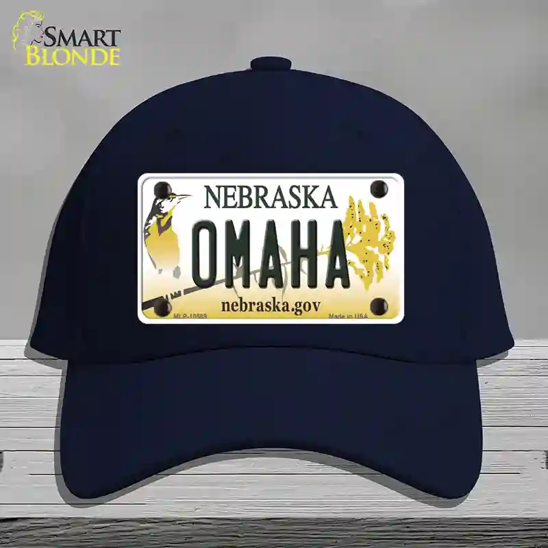 HAT20-MLP-10569 Omaha Nebraska Novelty License Plate Hat, Cotton - Navy