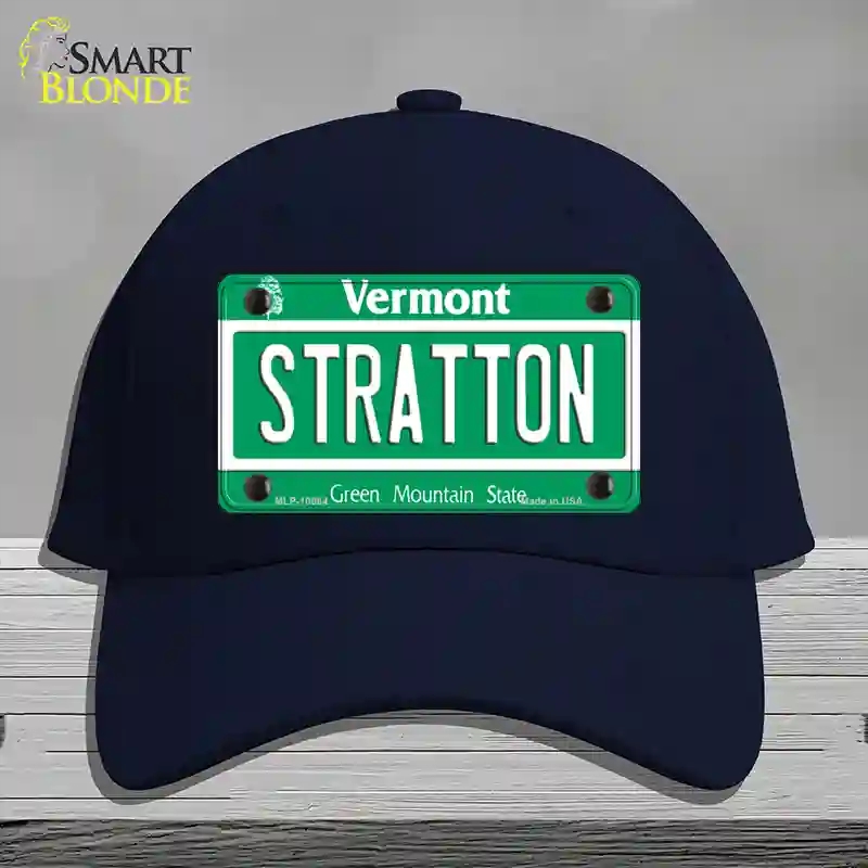 HAT20-MLP-10664 Stratton Vermont Novelty License Plate Hat, Cotton - Navy