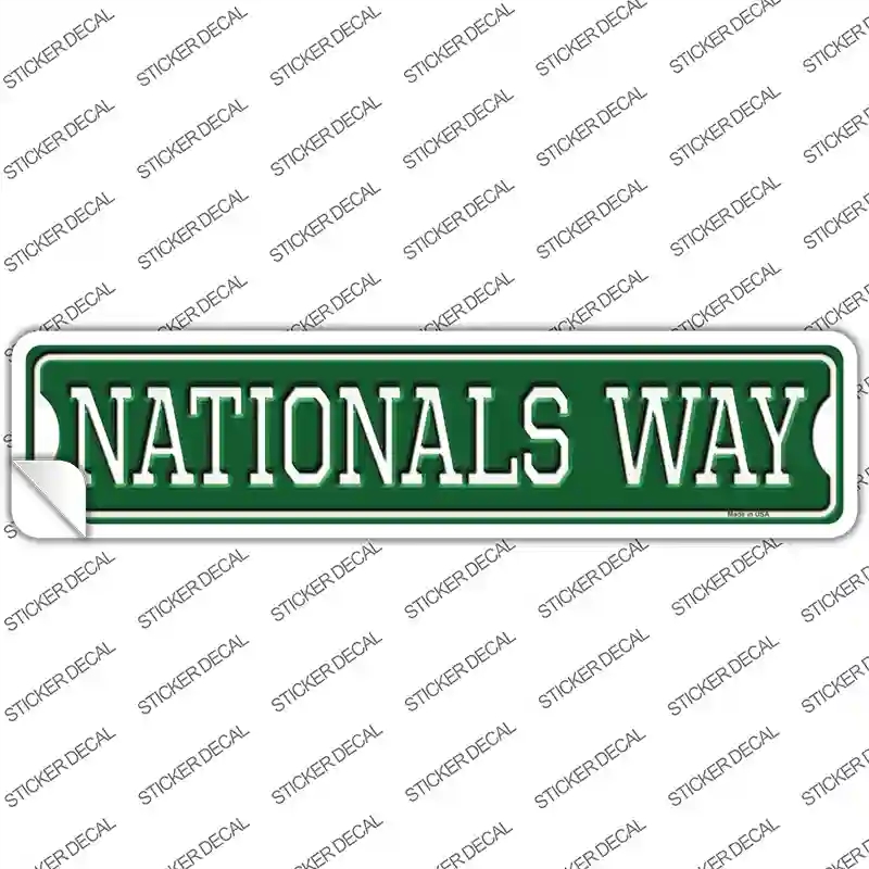 K-991s-L Nationals Way Novelty Narrow Sticker Decal, Large