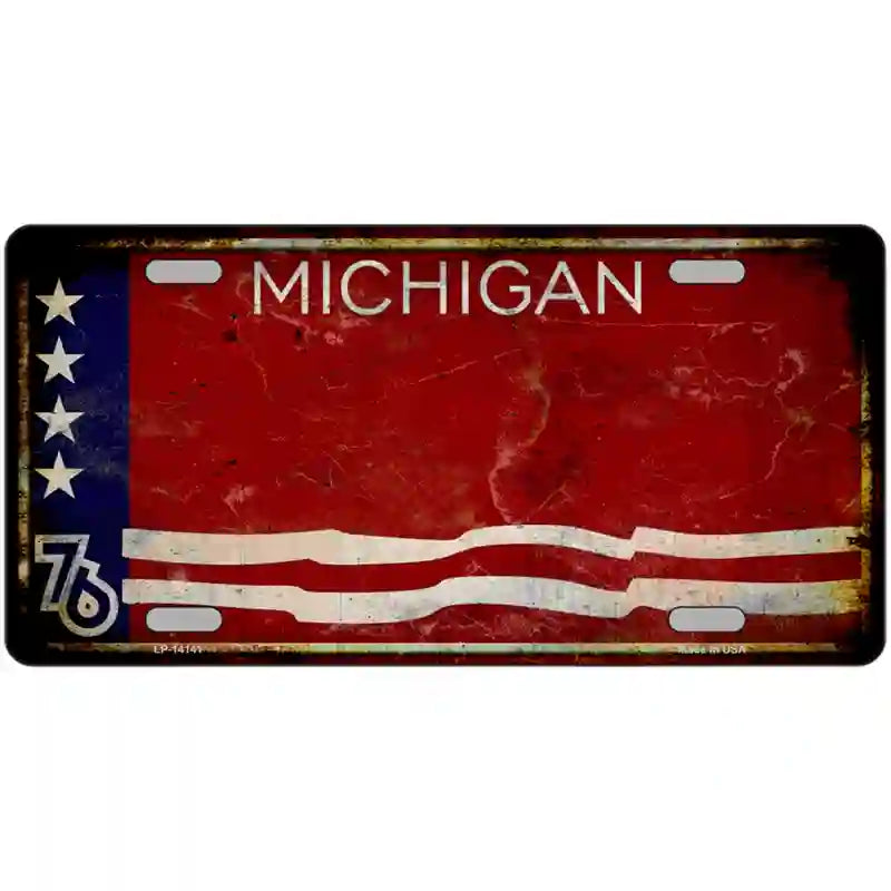 Picture of Smart Blonde LLP-14141 24 x 12 in. Rusty Michigan Bicentennial 76 Novelty License Plate