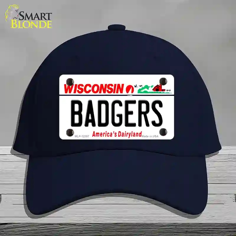 HAT20-MLP-12207 decalrs Wisconsin Novelty License Plate Hat, Cotton - Navy