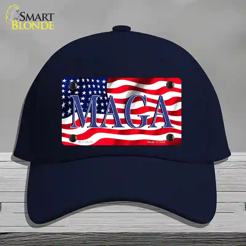 HAT20-MLP-12212 MAGA Flag Novelty License Plate Hat, Cotton - Navy