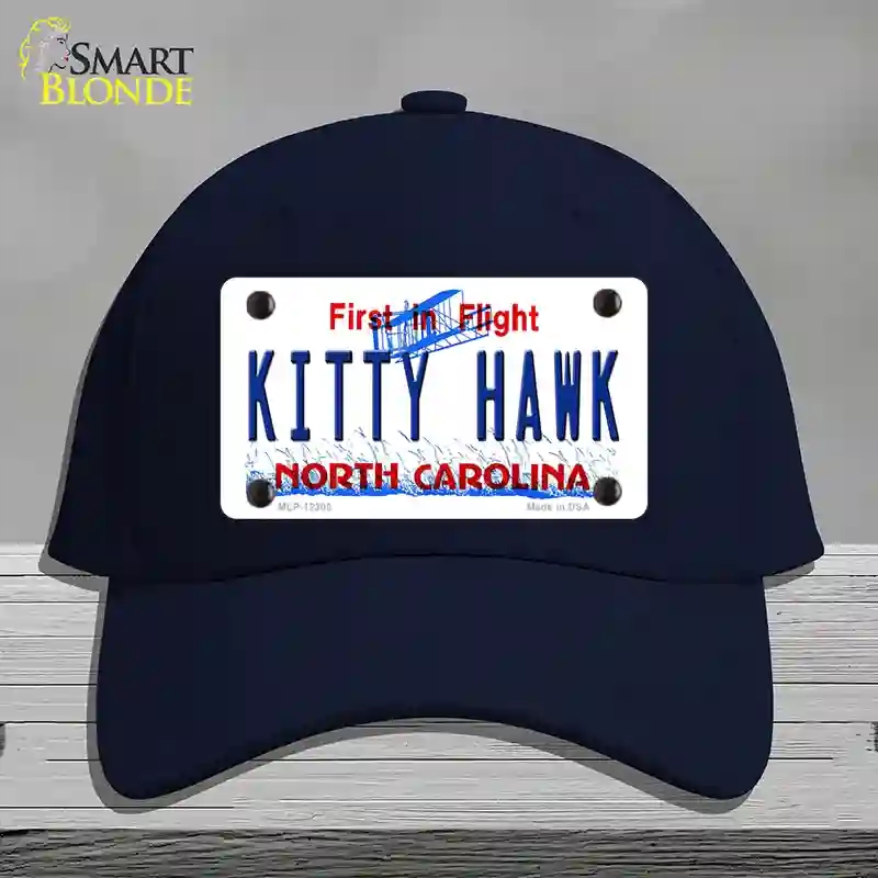 HAT20-MLP-12305 North Carolina Kitty Hawk Novelty License Plate Hat, Cotton - Navy