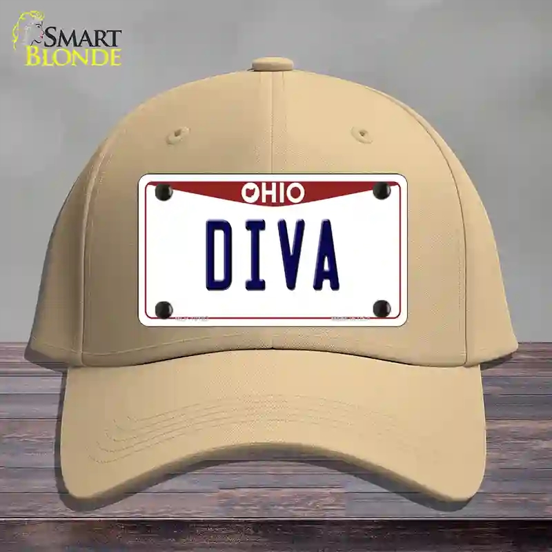 HAT22-MLP-10102 Diva Ohio Novelty License Plate Hat, Cotton - Khaki