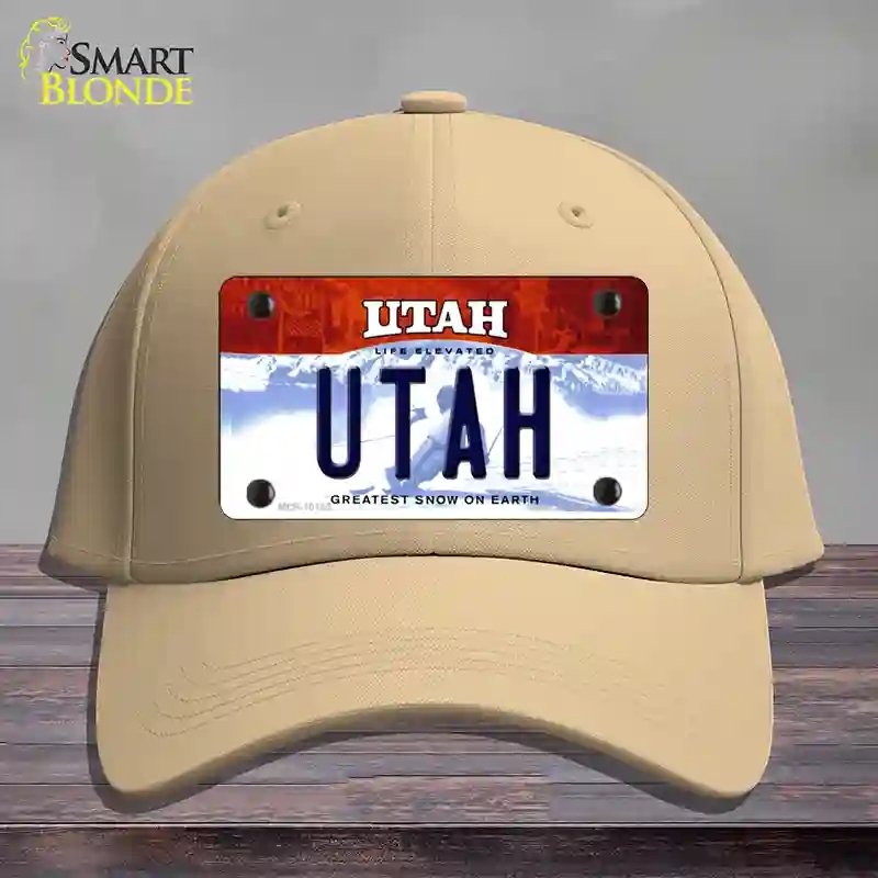 HAT22-MLP-10185 Utah Life Elevated Novelty License Plate Hat, Cotton - Khaki