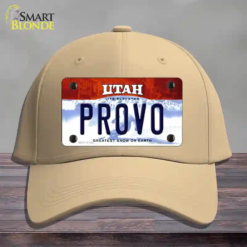HAT22-MLP-10188 Provo Utah Novelty License Plate Hat, Cotton - Khaki