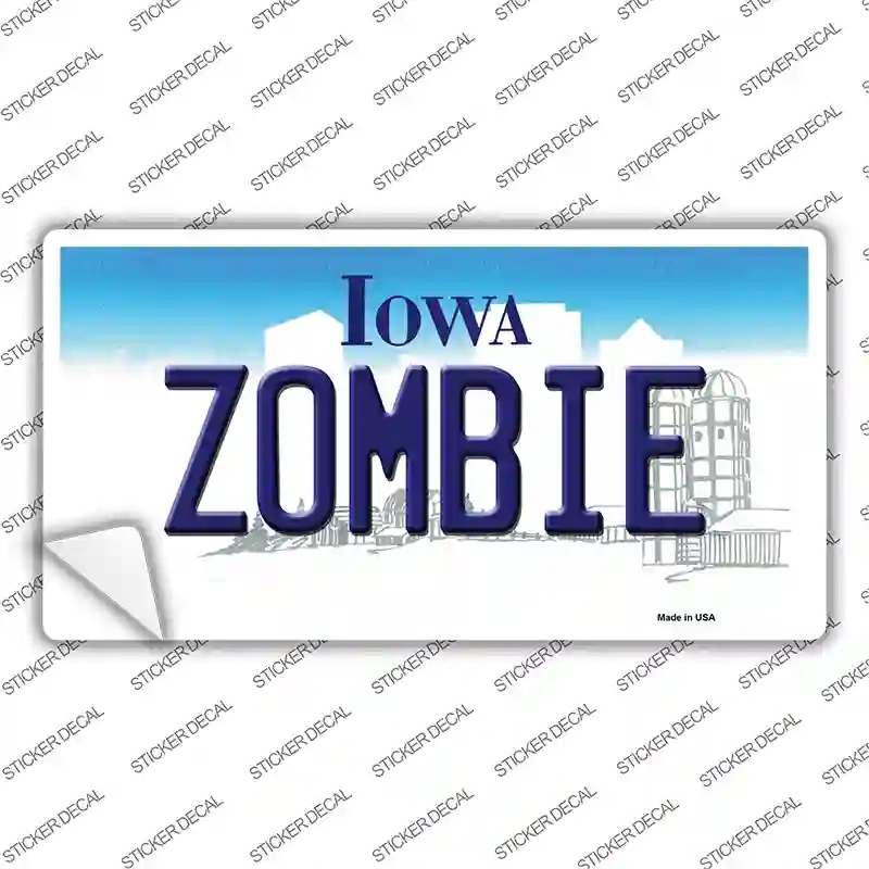 LP-10972s-S Zombie Iowa Novelty Sticker Decal, Small