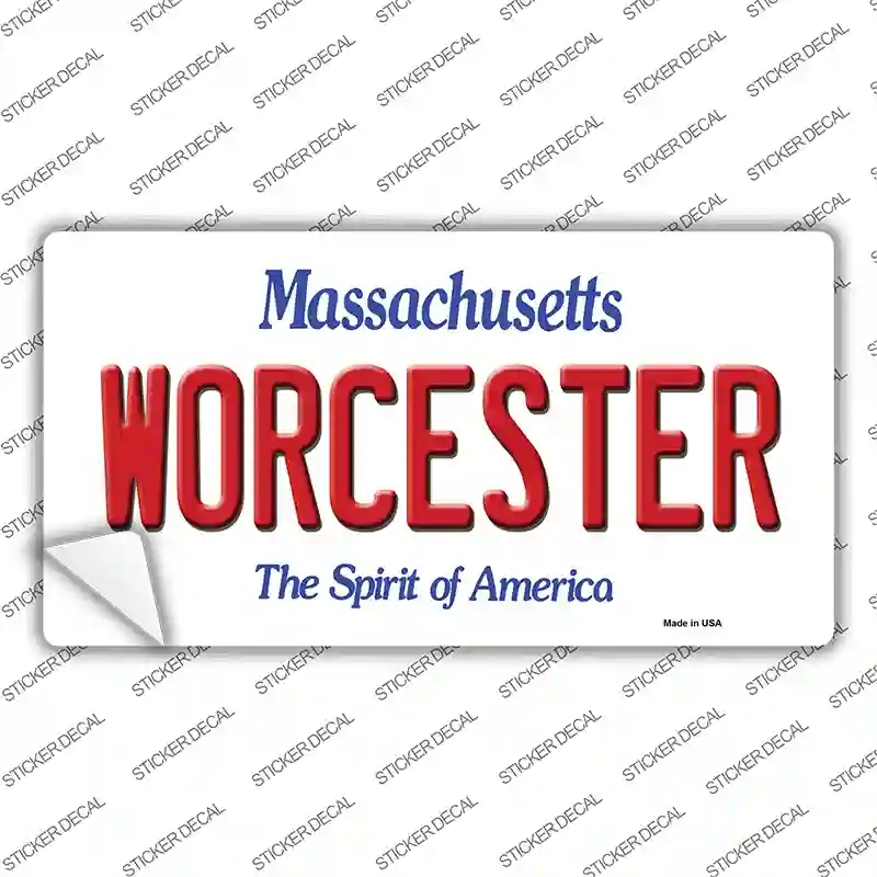 LP-10982s-L Worcester Massachusetts Novelty Sticker Decal, Large