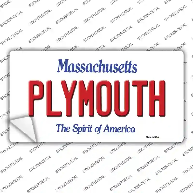 LP-10984s-S Plymouth Massachusetts Novelty Sticker Decal, Small