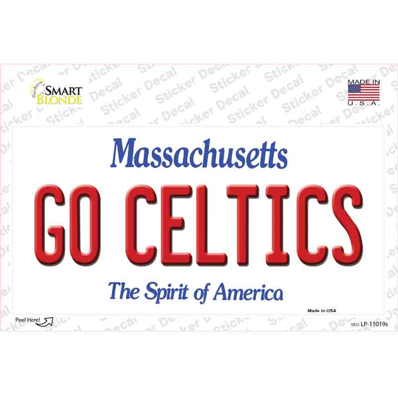 LP-11019s-M Go Celtics Massachusetts Novelty Sticker Decal, Medium