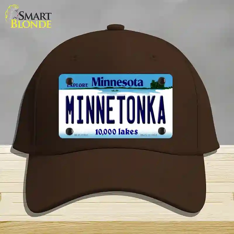 HAT24-MLP-11041 Minnetonka Minnesota State Novelty License Plate Hat, Cotton - Dark Brown
