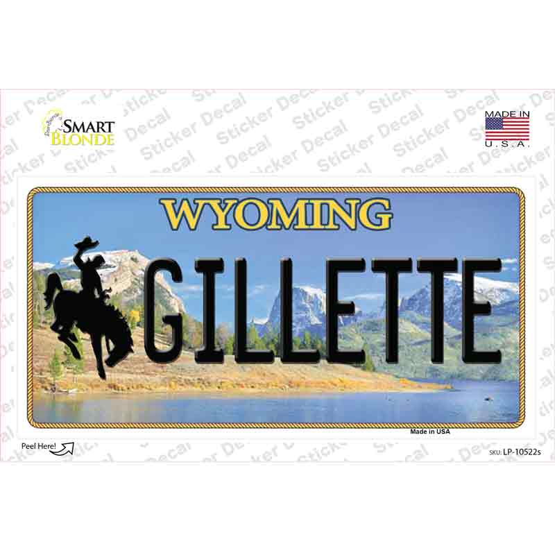 LP-10522s-M Gillette Wyoming Novelty Sticker Decal, Medium