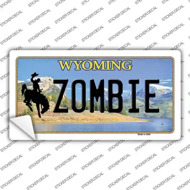 LP-10545s-S Zombie Wyoming Novelty Sticker Decal, Small