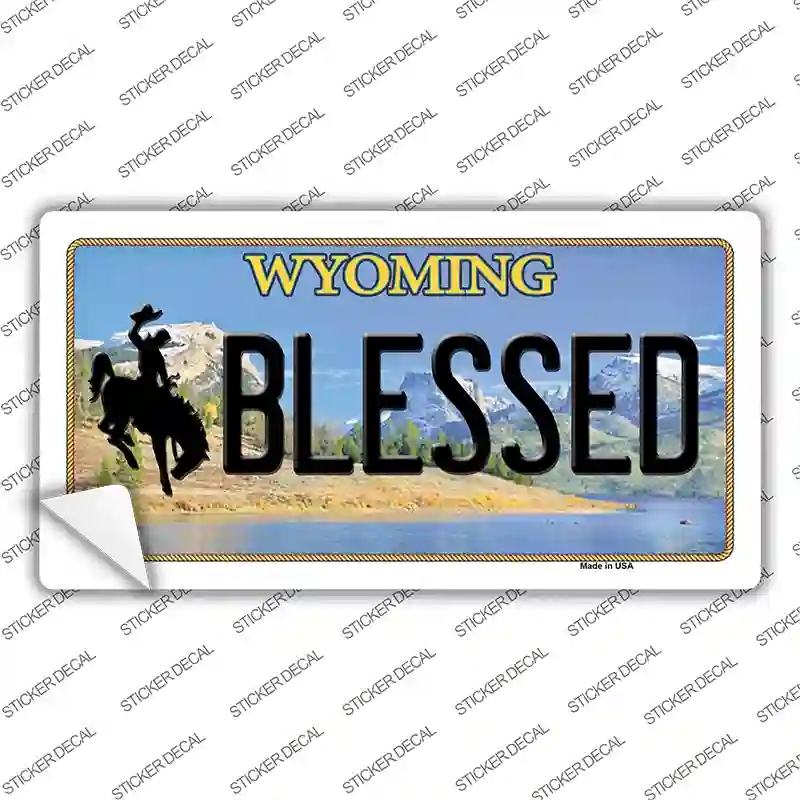 LP-10555s-S Blessed Wyoming Novelty Sticker Decal, Small