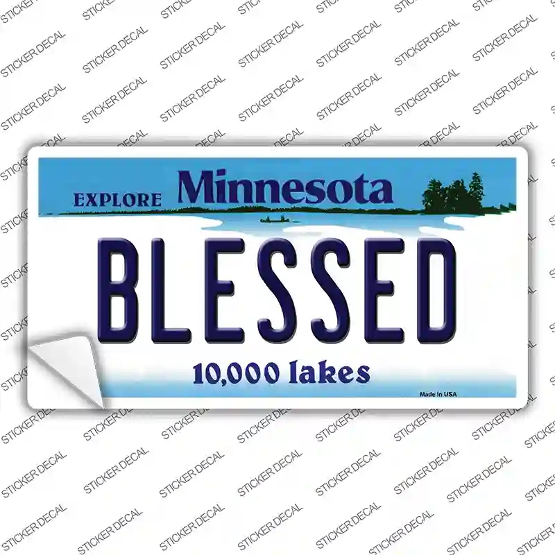 LP-11074s-L Blessed Minnesota State Novelty Sticker Decal, Large