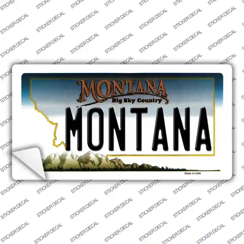 LP-11085s-S Montana State Background Novelty Sticker Decal, Small
