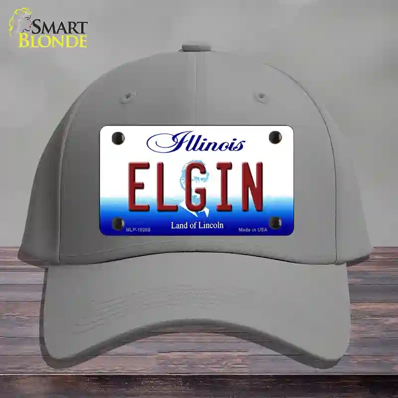 HAT23-MLP-10285 Elgin Illinois Novelty License Plate Hat, Cotton - Gray