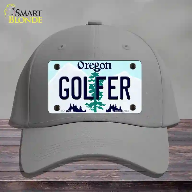HAT23-MLP-10377 Golfer Oregon Novelty License Plate Hat, Cotton - Gray