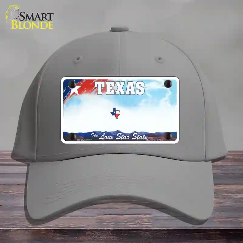 HAT23-MLP-10787 Texas   State Novelty License Plate Hat, Cotton - Gray