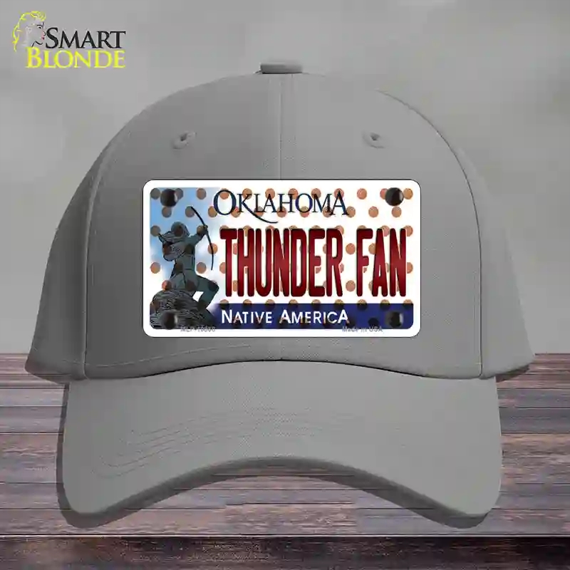 HAT23-MLP-10868 Thunder Fan Oklahoma Novelty License Plate Hat, Cotton - Gray