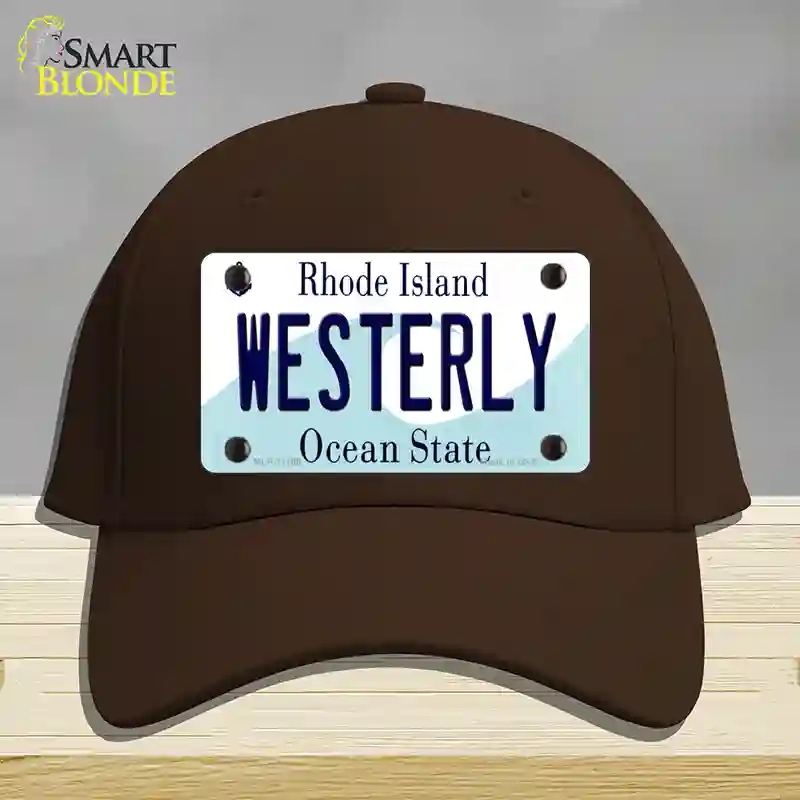 HAT24-MLP-11188 Westerly Rhode Island State Novelty License Plate Hat, Cotton - Dark Brown