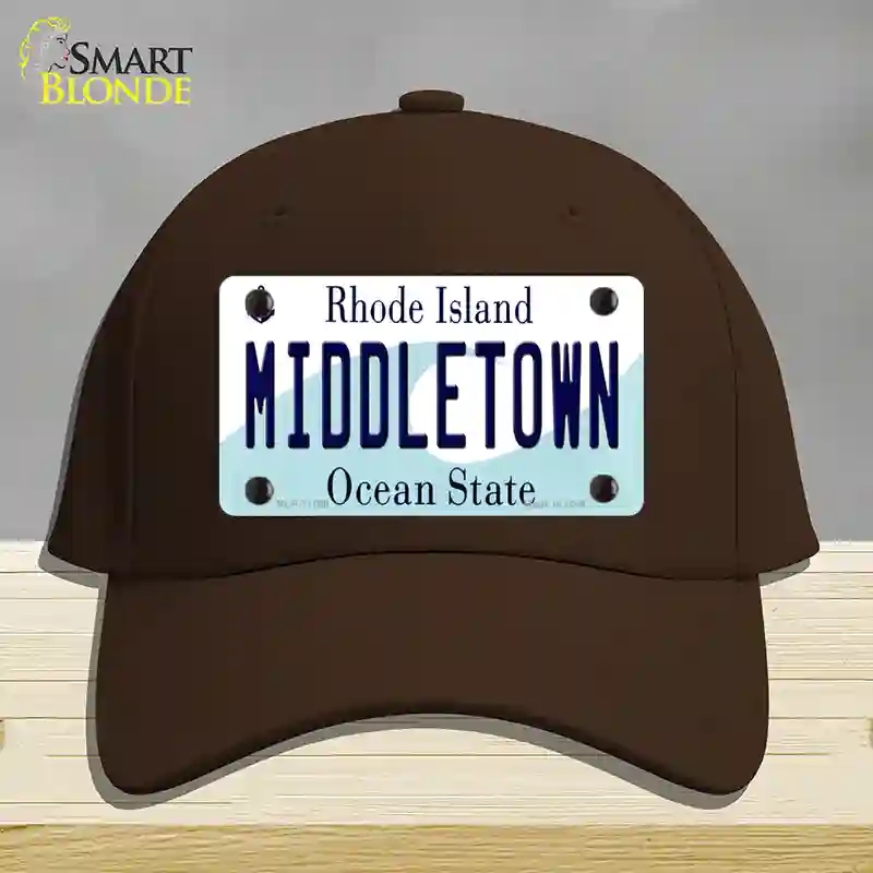 HAT24-MLP-11196 Middletown Rhode Island State Novelty License Plate Hat, Cotton - Dark Brown
