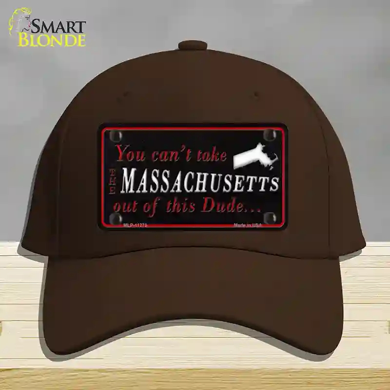 HAT24-MLP-11275 Massachusetts Dude Novelty License Plate Hat, Cotton - Dark Brown