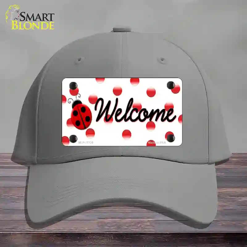 HAT23-MLP-11726 Welcome Ladybug Novelty License Plate Hat, Cotton - Gray