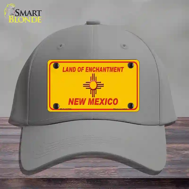 HAT23-MLP-11736   Mexico Blank Yellow State Novelty License Plate Hat, Cotton - Gray